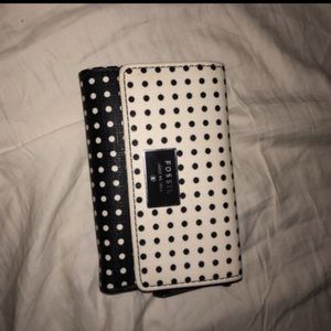 Fossil wallet black and white polka dots